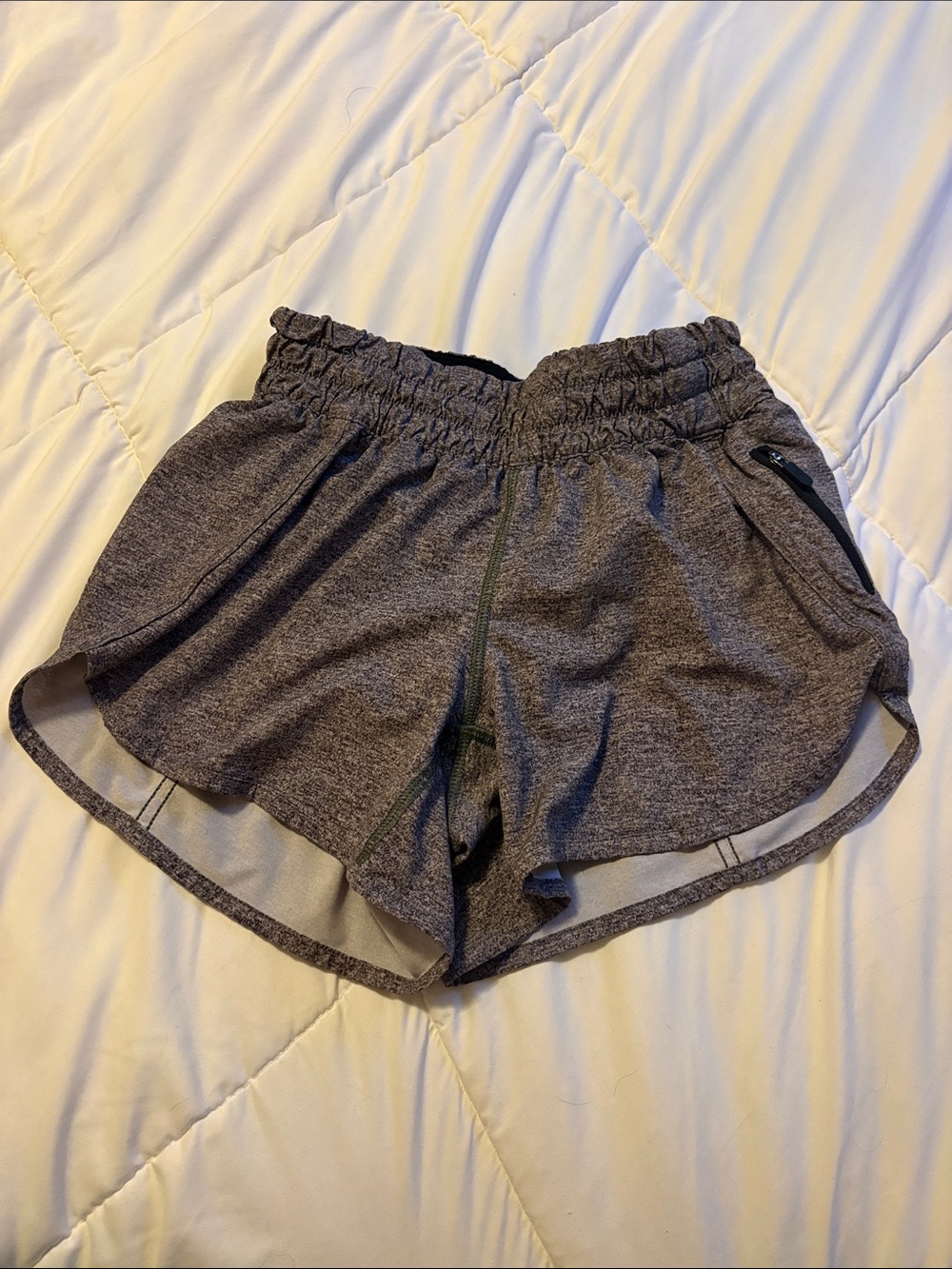 Women's Heathered Gray Athletic Shorts with Elastic Waist